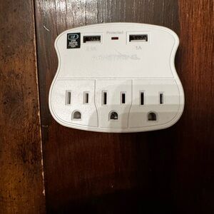 White USB Wall Charger with Outlets